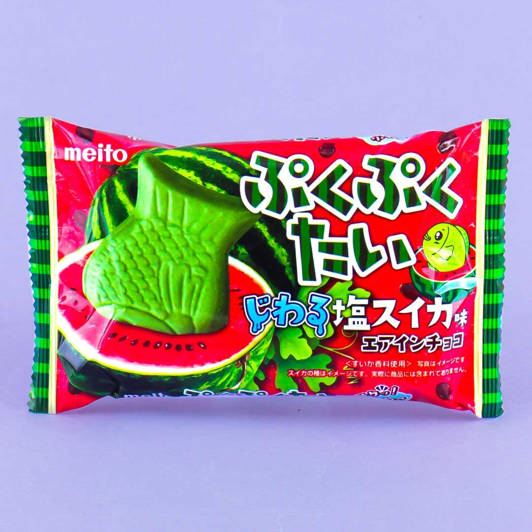 Meito Puku Puku Tai Fish Shaped Wafer - Watermelon