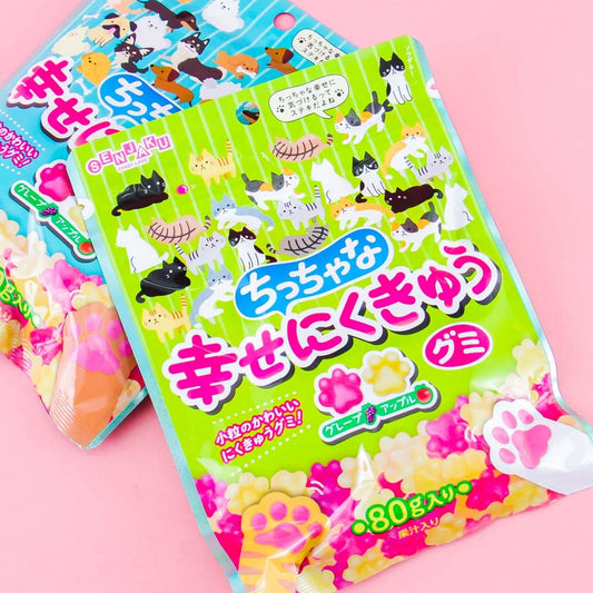 Senjaku Happy Nikukyu Cat Paw Gummy - Grape & Apple
