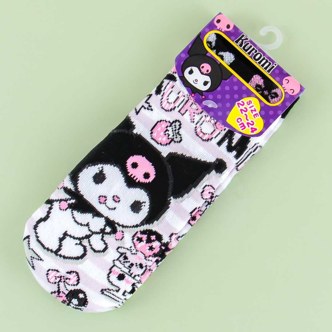 Kuromi Dessert Striped Cotton Socks