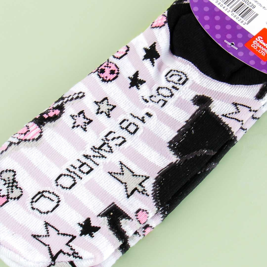 Kuromi Dessert Striped Cotton Socks