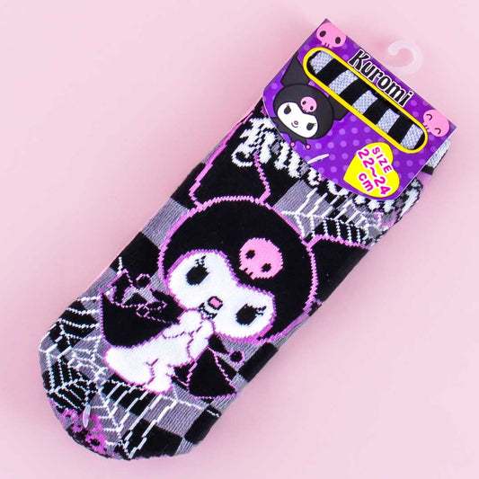 Kuromi Spider Web Checkered Cotton Socks