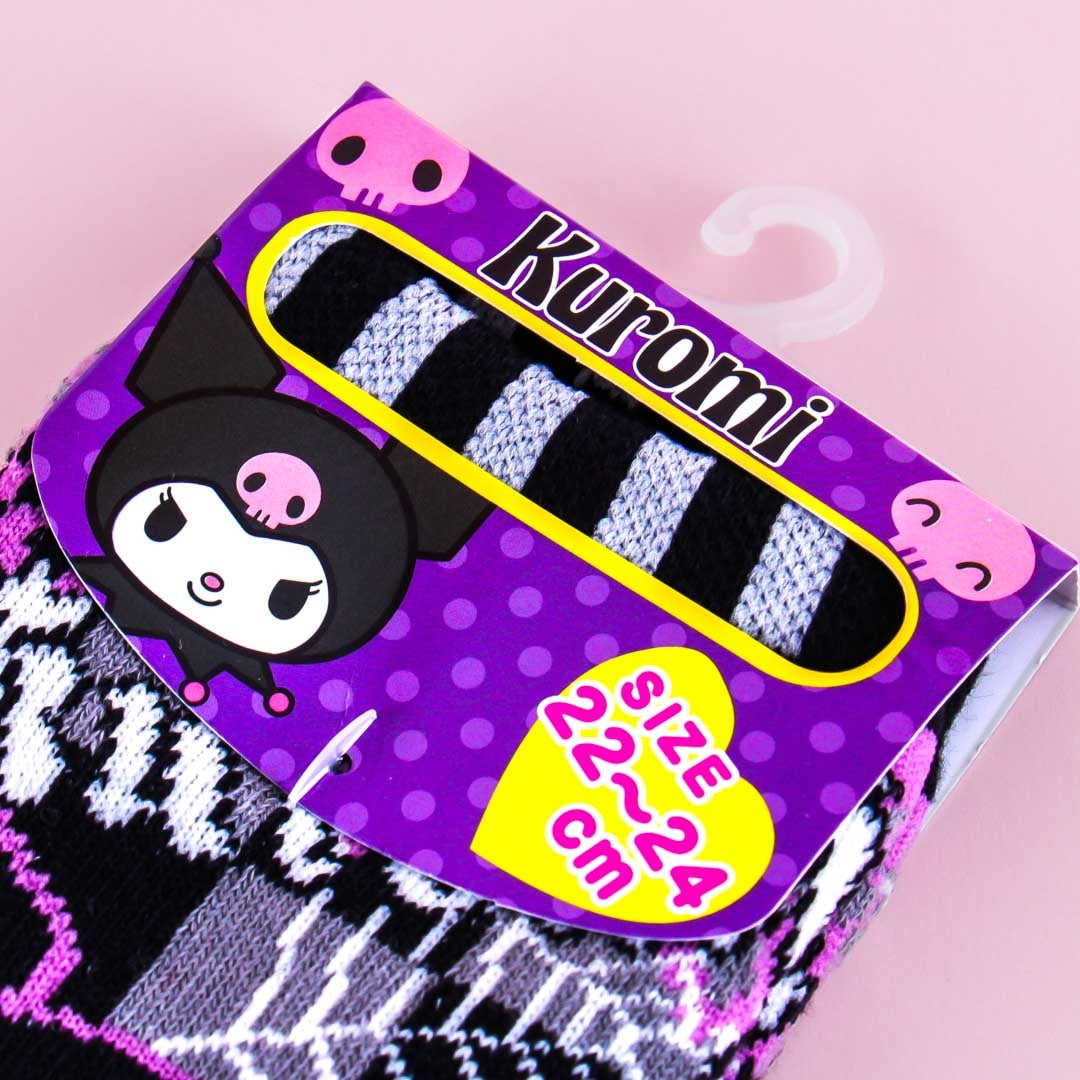 Kuromi Spider Web Checkered Cotton Socks