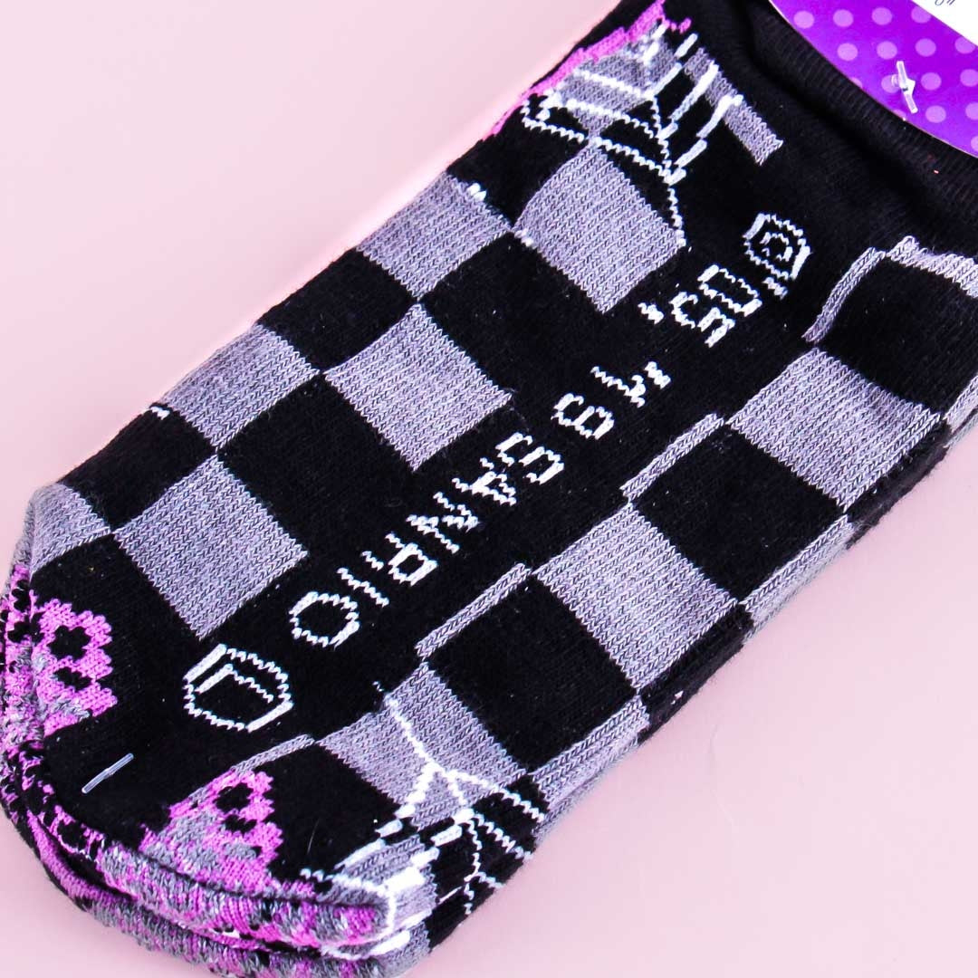 Kuromi Spider Web Checkered Cotton Socks