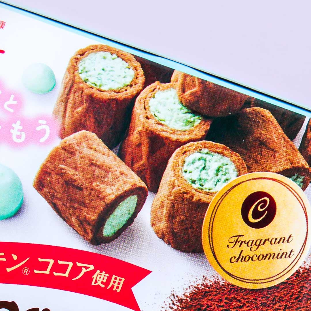 Glico Cream Collon Mint Chocolate Biscuit Rolls