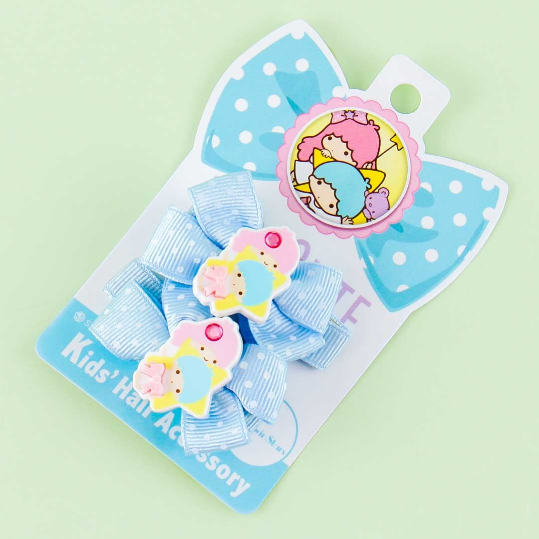 Little Twin Stars Ribbon Polka Dot Hair Clip