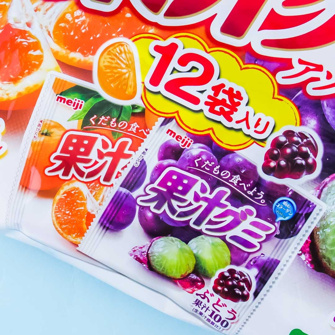 Meiji Kajyu Fruit Gummies Multi-Pack - Fruit Juice Assortment