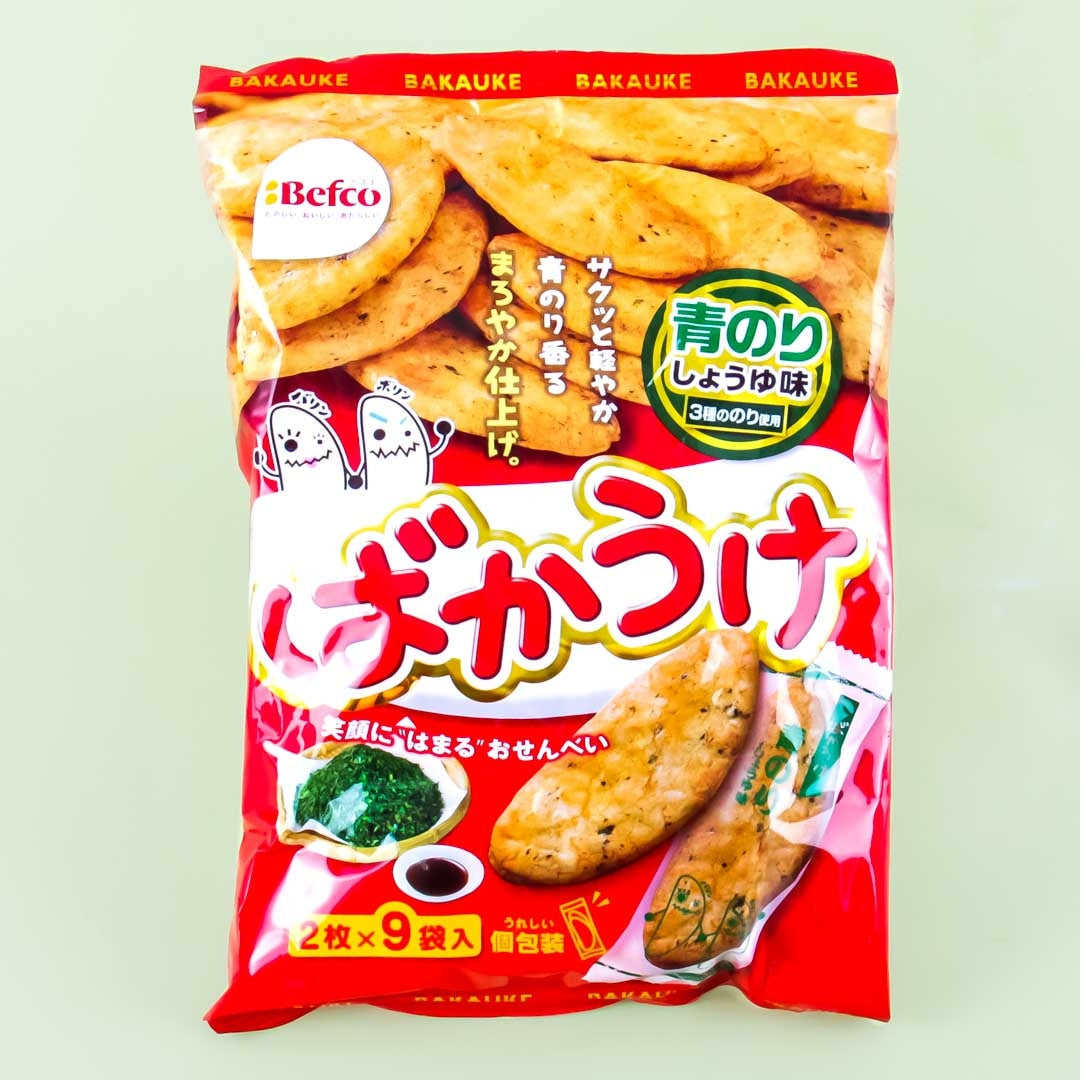 Befco Bakauke Kuriyama Senbei Rice Crackers - Aonori