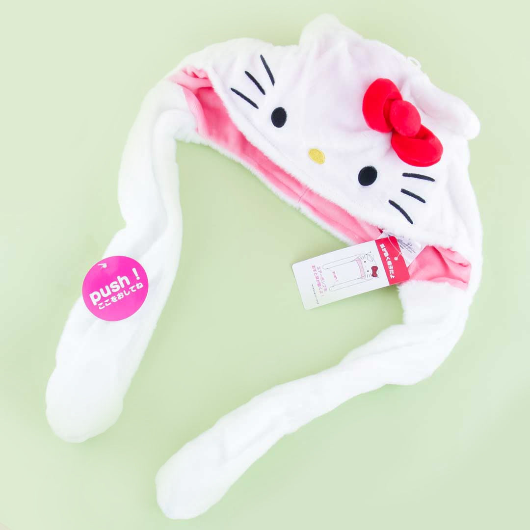Fluffy Hello Kitty Hat With Movable Ears