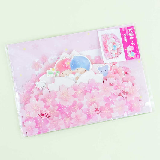 Little Twin Stars Sakura Pop-up Greeting Card