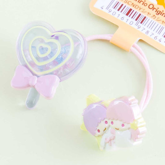 Little Twin Stars & Heart Lollipop Hair Tie