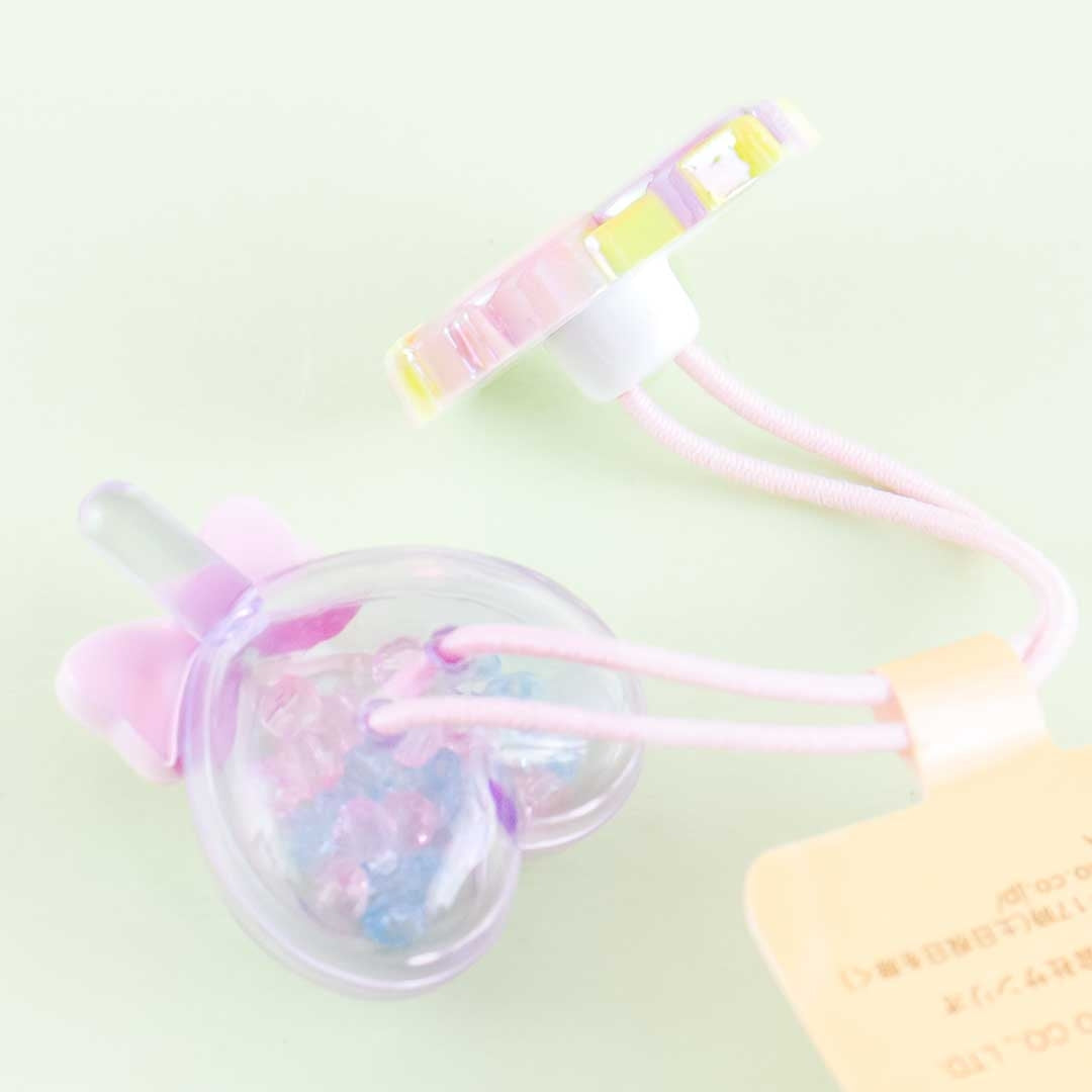 Little Twin Stars & Heart Lollipop Hair Tie