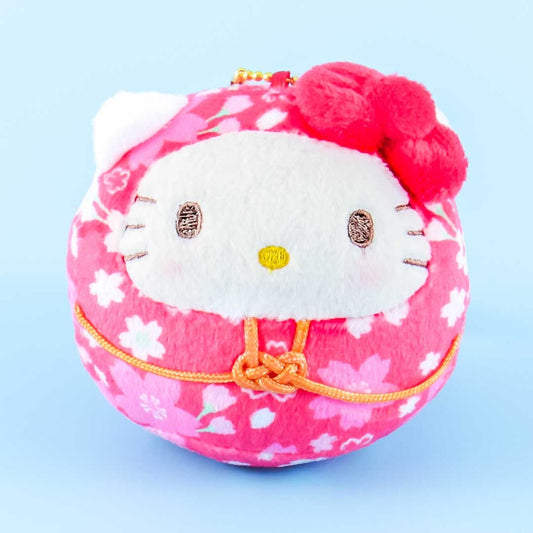 Sanrio Characters Sakura Daruma Plushie Charm - Hello Kitty / Mini