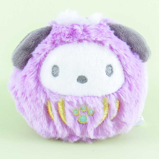 Sanrio Characters Fluffy Daruma Plushie Charm - Pochacco / Mini