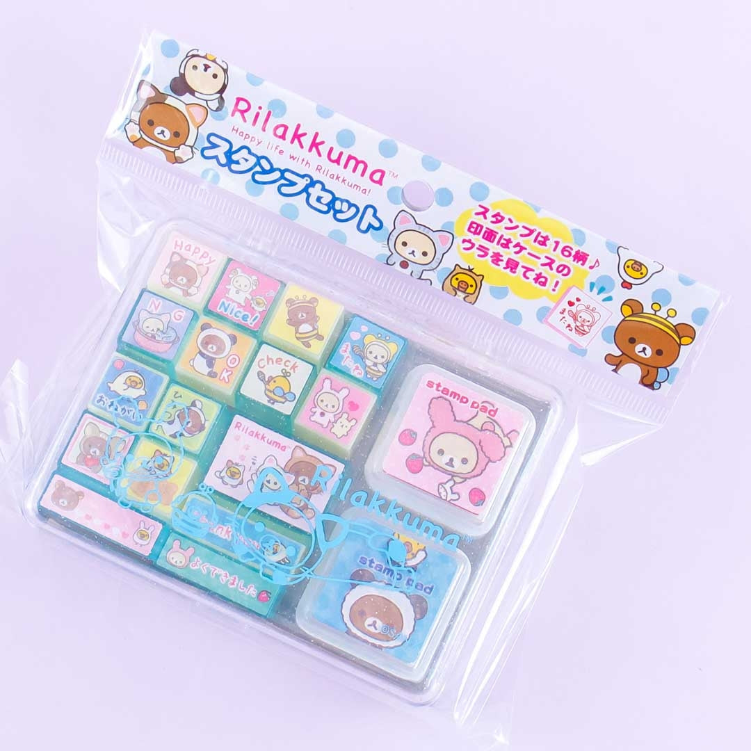 Rilakkuma Animal Dress-Up Glittery Stamp Set