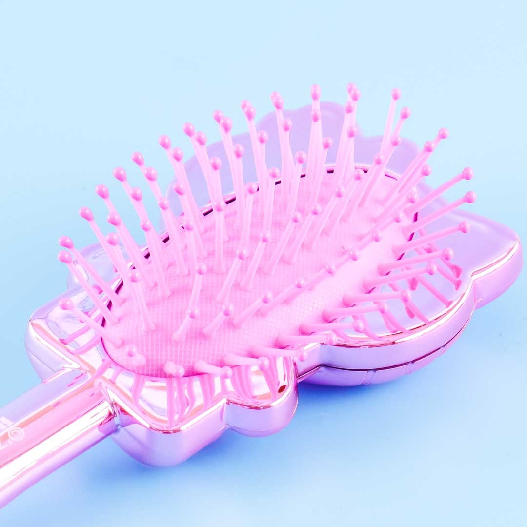 Hello Kitty Metallic Die-Cut Hairbrush