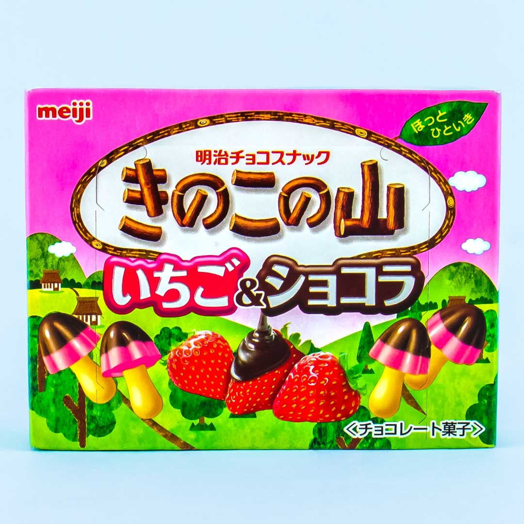 Meiji Kinoko No Yama Chocolate Biscuits - Strawberry & Chocolate