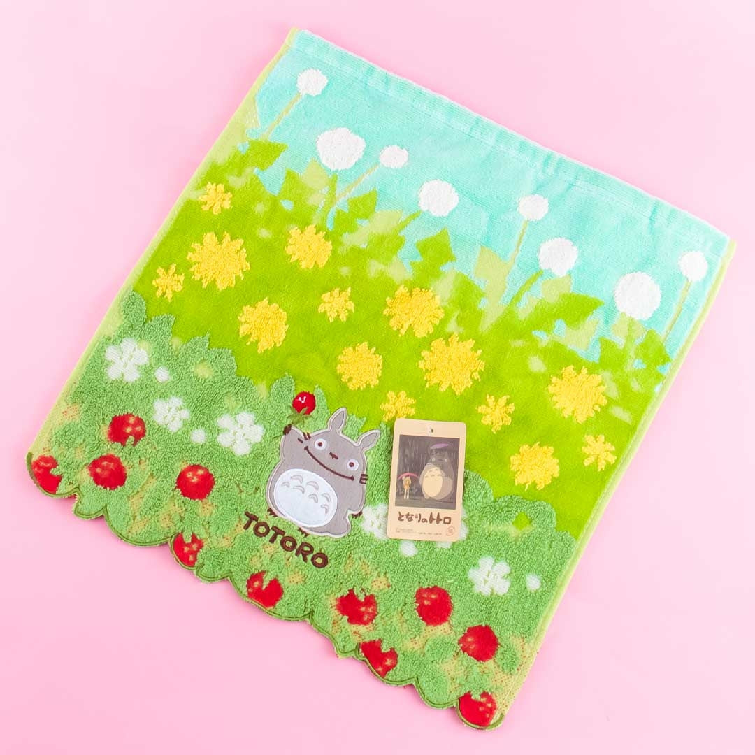 My Neighbor Totoro Strawberries & Flowers Hand Towel