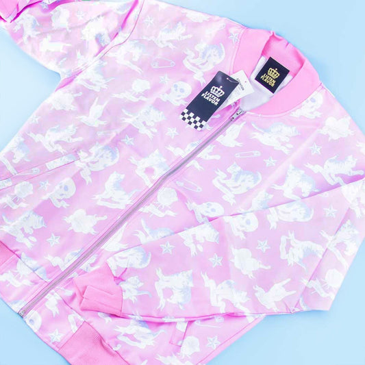 Listen Flavor Pastel Pink Pattern Windbreaker Jacket