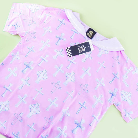 Listen Flavor Pastel Pink Crosses Dress