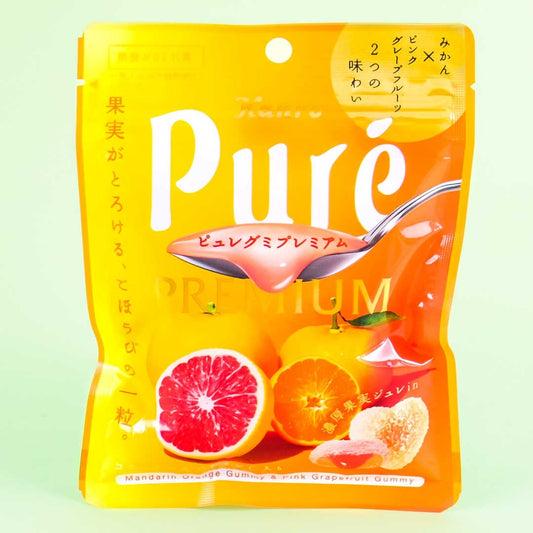 Kanro Pure Premium Gummy - Mikan & Pink Grapefruit