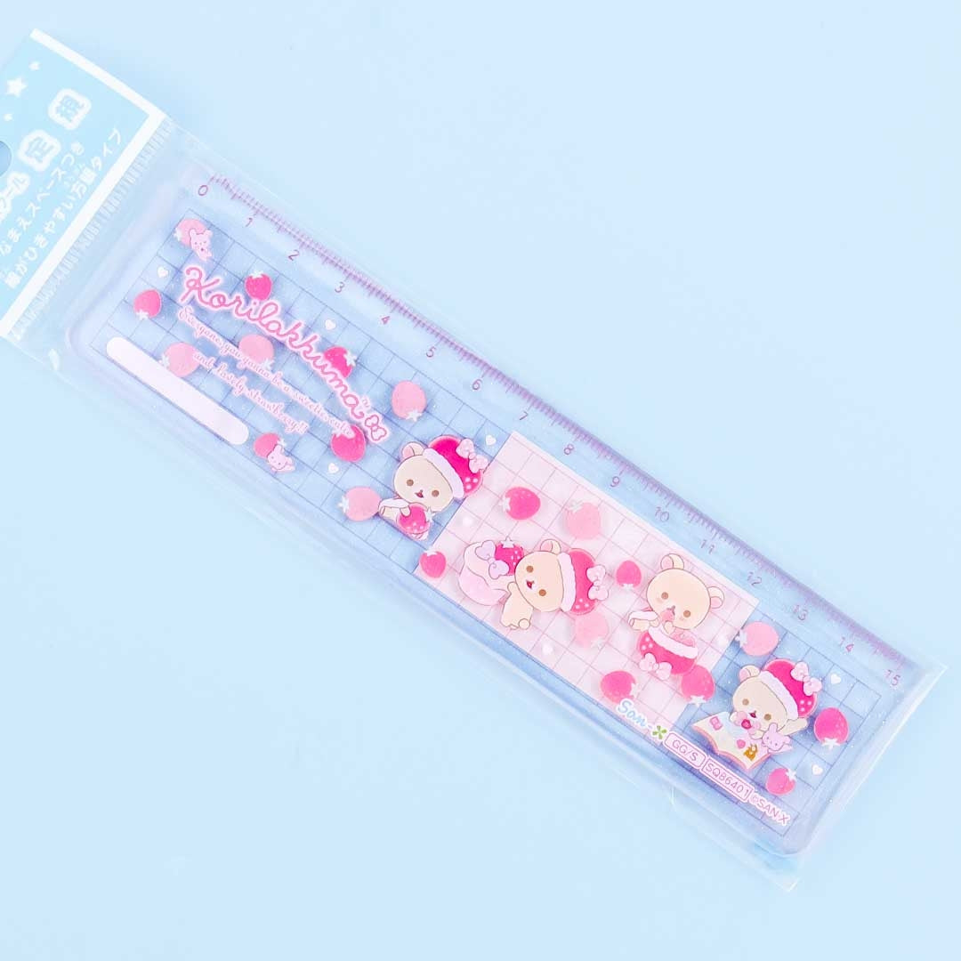 Korilakkuma Glittery Strawberry Ruler