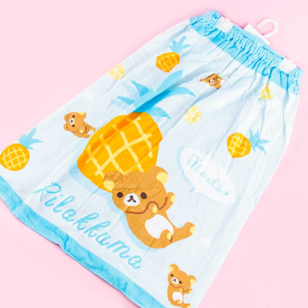 Rilakkuma & Pineapples Wrap Towel With Buttons