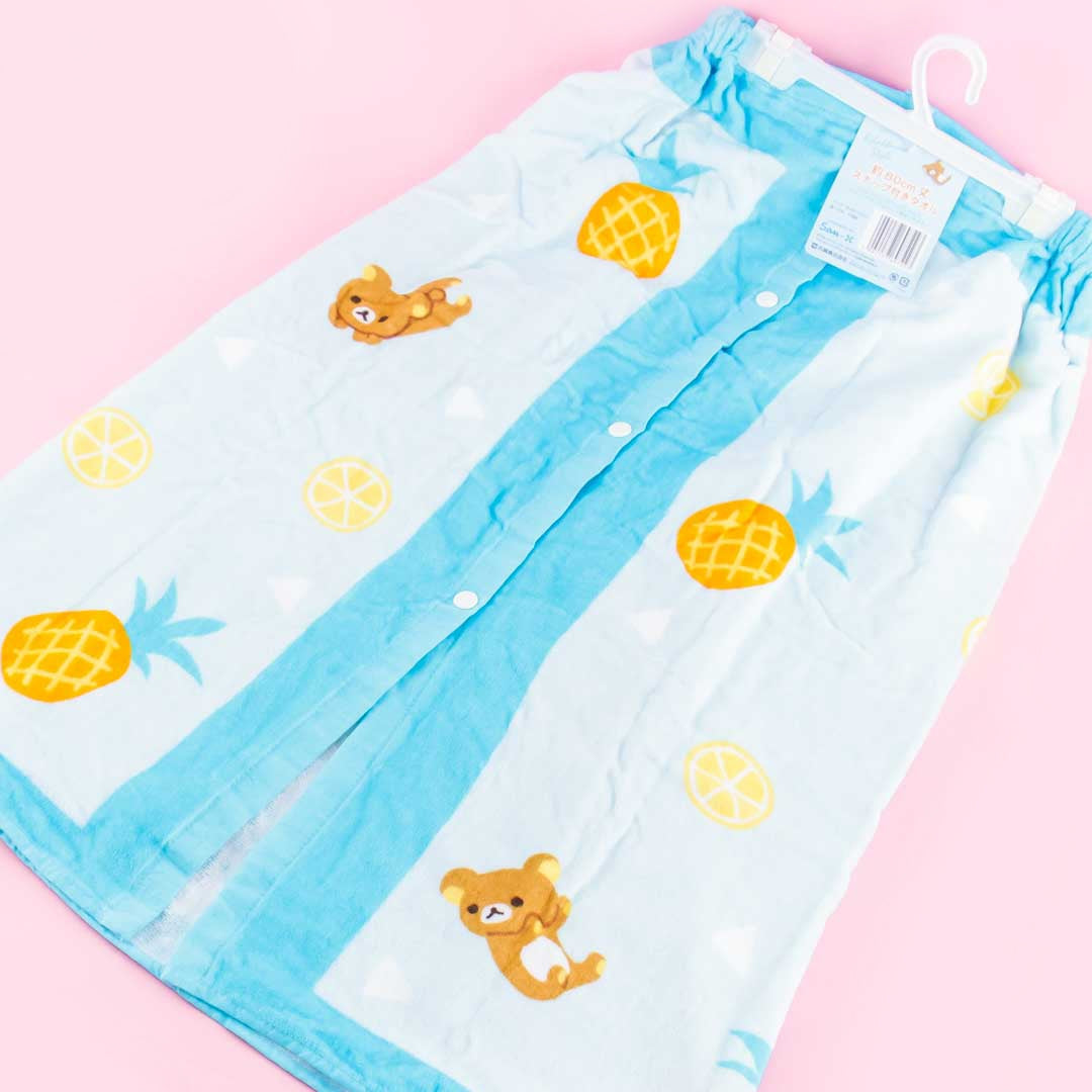 Rilakkuma & Pineapples Wrap Towel With Buttons