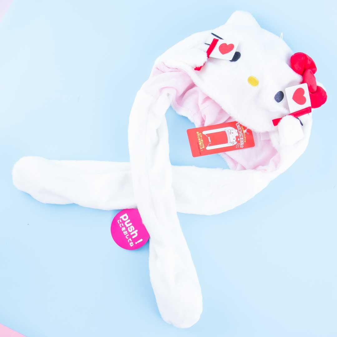 Hello Kitty Fluffy Hat With Movable Cheering Hands
