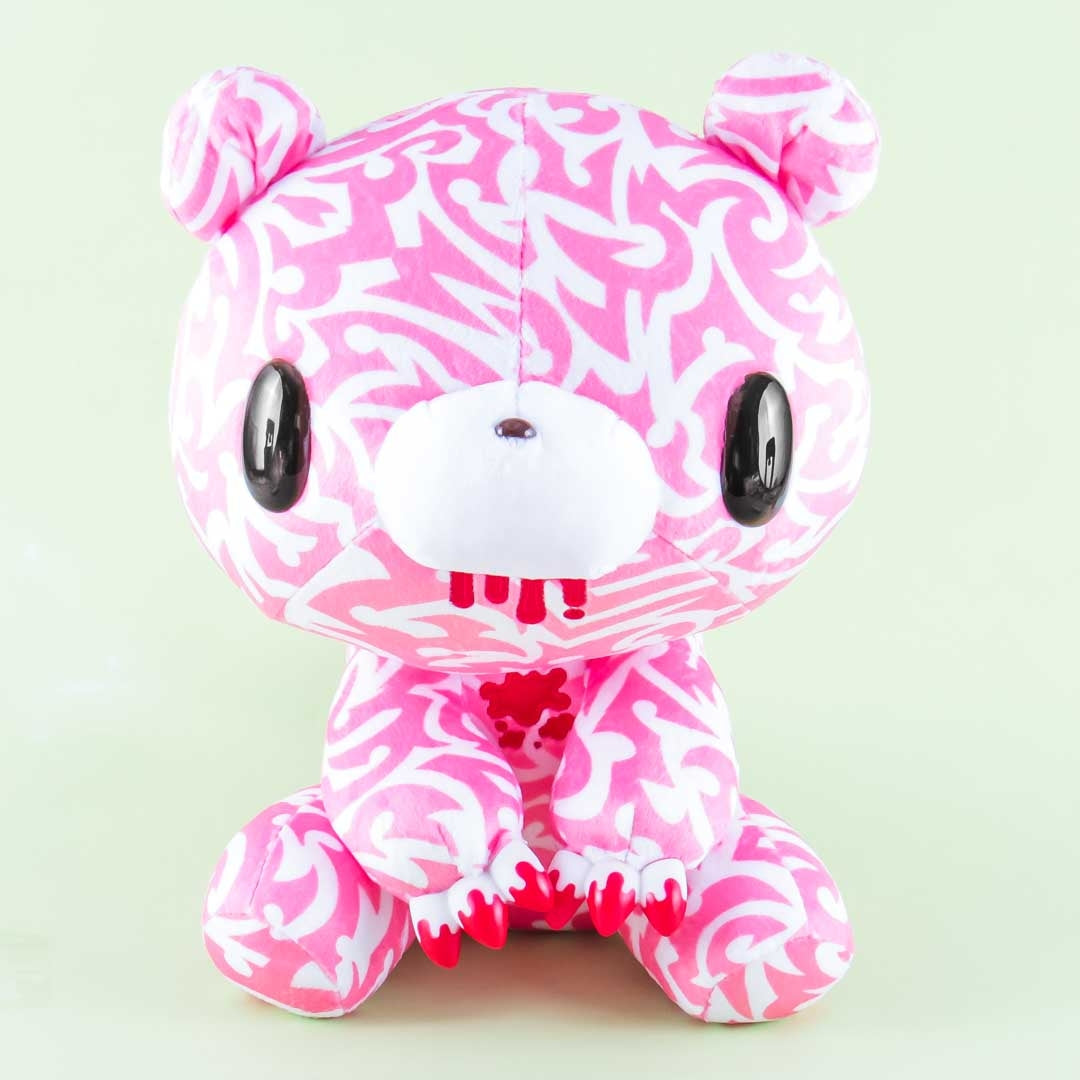 Gloomy Bear Plushie - Tribal Pink & White / Big