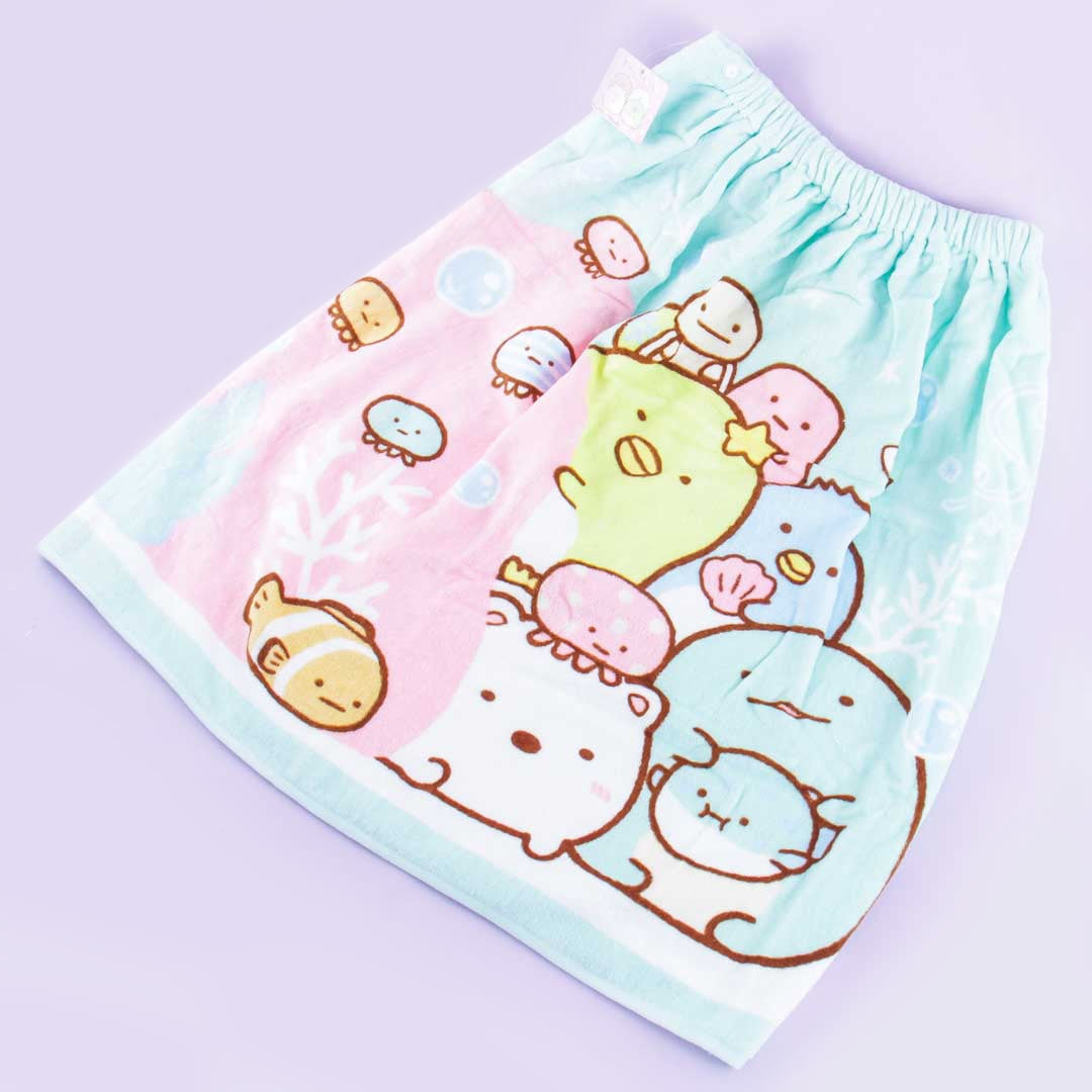 Sumikko Gurashi Ocean Adventure Wrap Towel With Buttons
