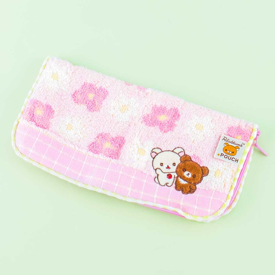 Korilakkuma & Chairoikoguma Flowery Towel Pouch