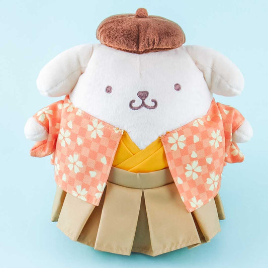 Pompompurin Sakura Checkered Kimono Plushie - Medium