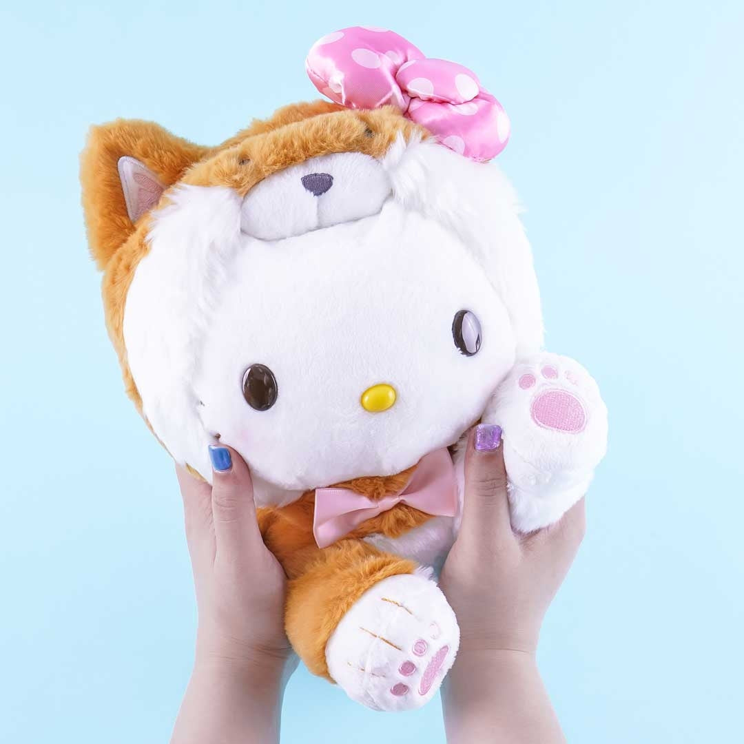 Hello Kitty Lying Down Shiba Inu Costume Plushie - Medium