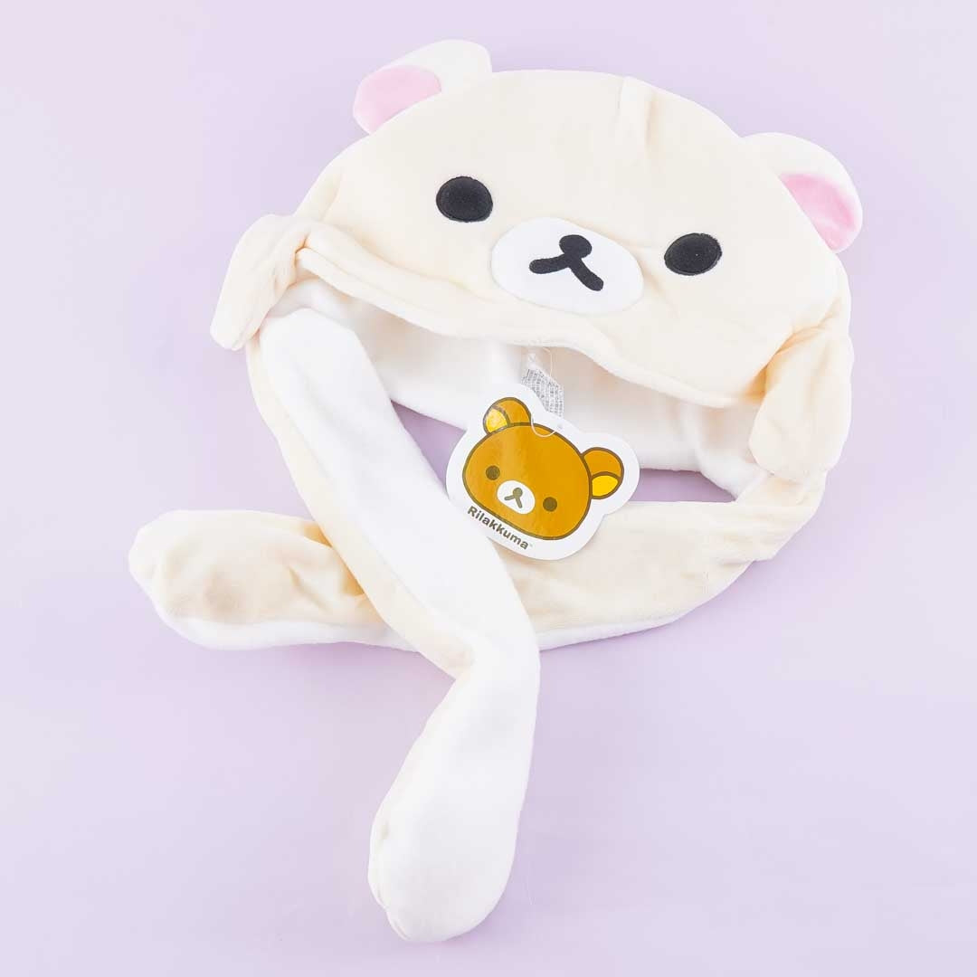 Korilakkuma Fluffy Hat With Movable Hands
