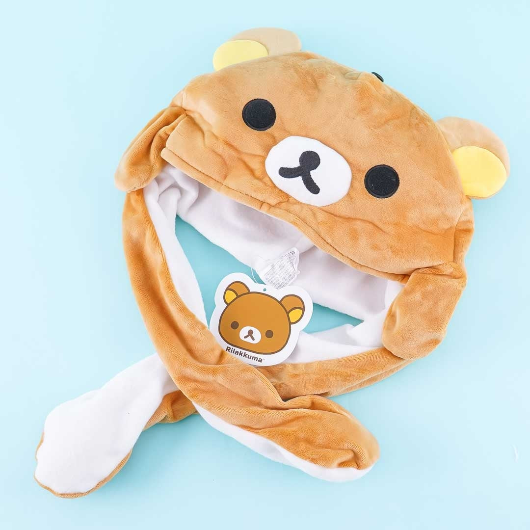 Rilakkuma Fluffy Hat With Movable Hands