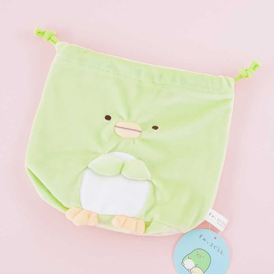 Sumikko Gurashi Fluffy Drawstring Pouch - Penguin?