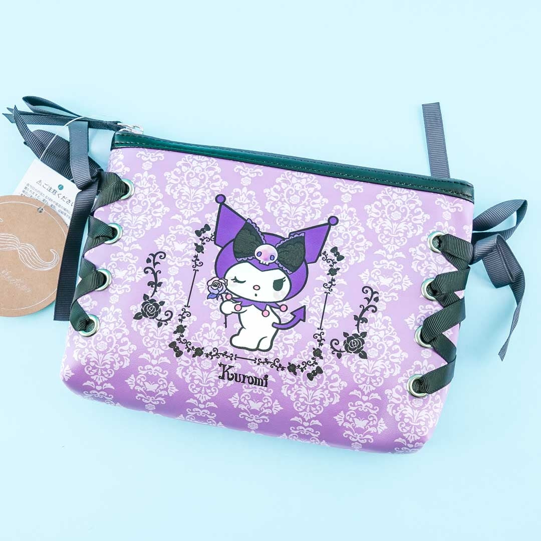 Kuromi Lolita Lace-Up Cosmetic Pouch