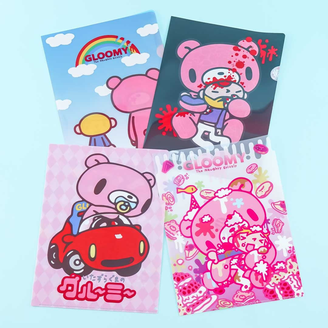 Gloomy Bear Clear File Folder Set - 4 pcs