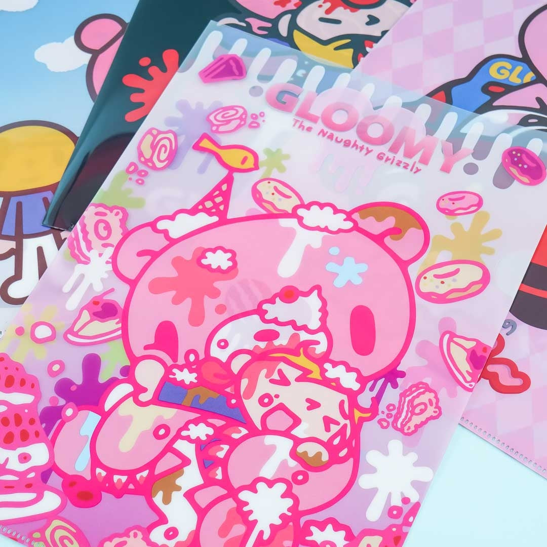 Gloomy Bear Clear File Folder Set - 4 pcs