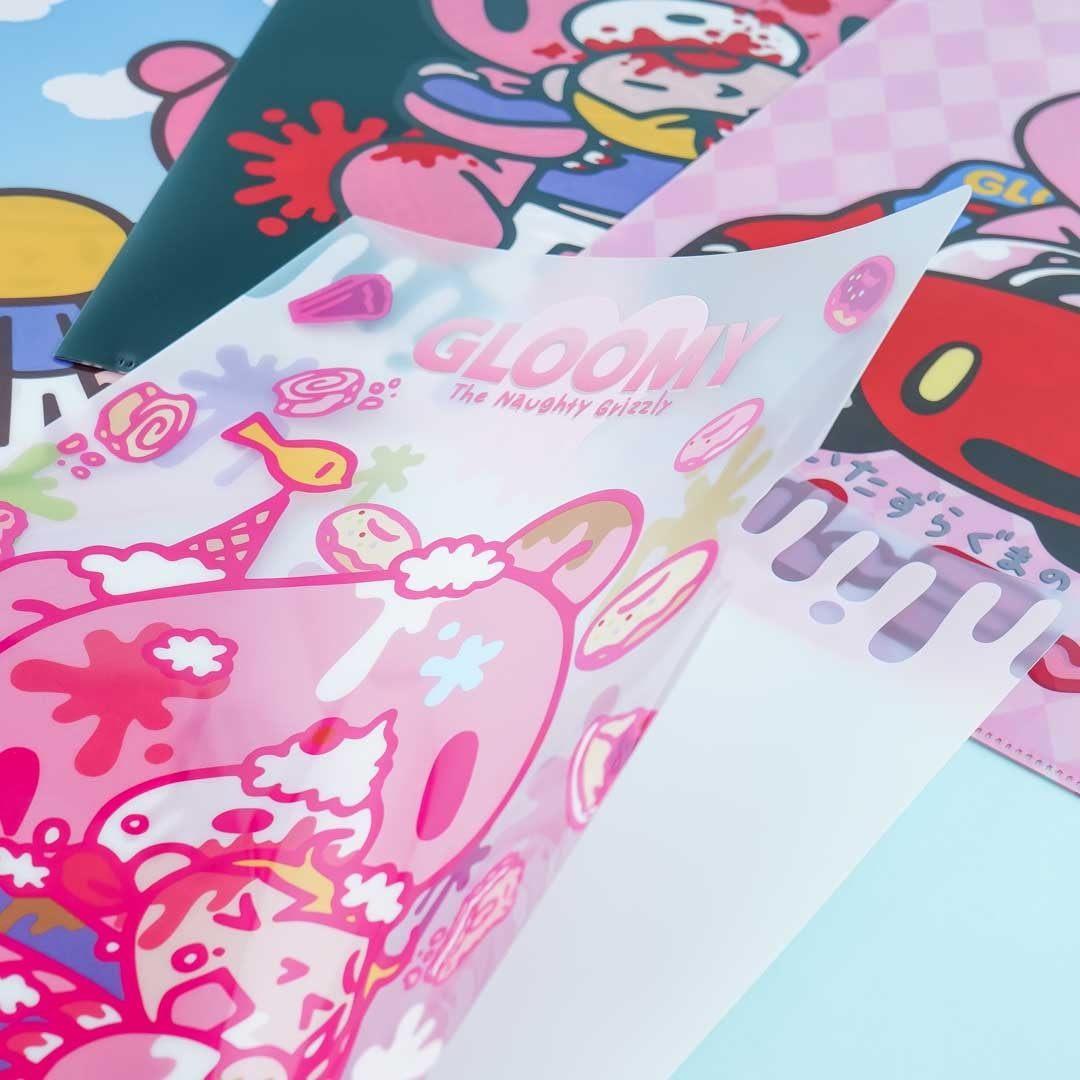 Gloomy Bear Clear File Folder Set - 4 pcs