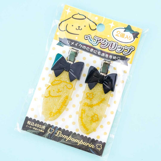 Pompompurin Glitters & Bows Barrette Set