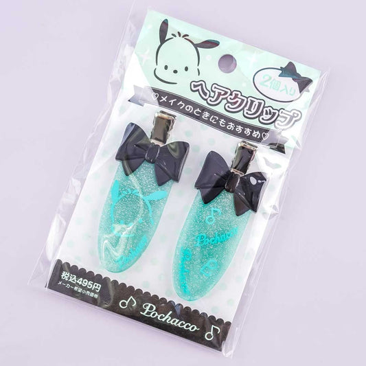 Pochacco Glitters & Bows Barrette Set