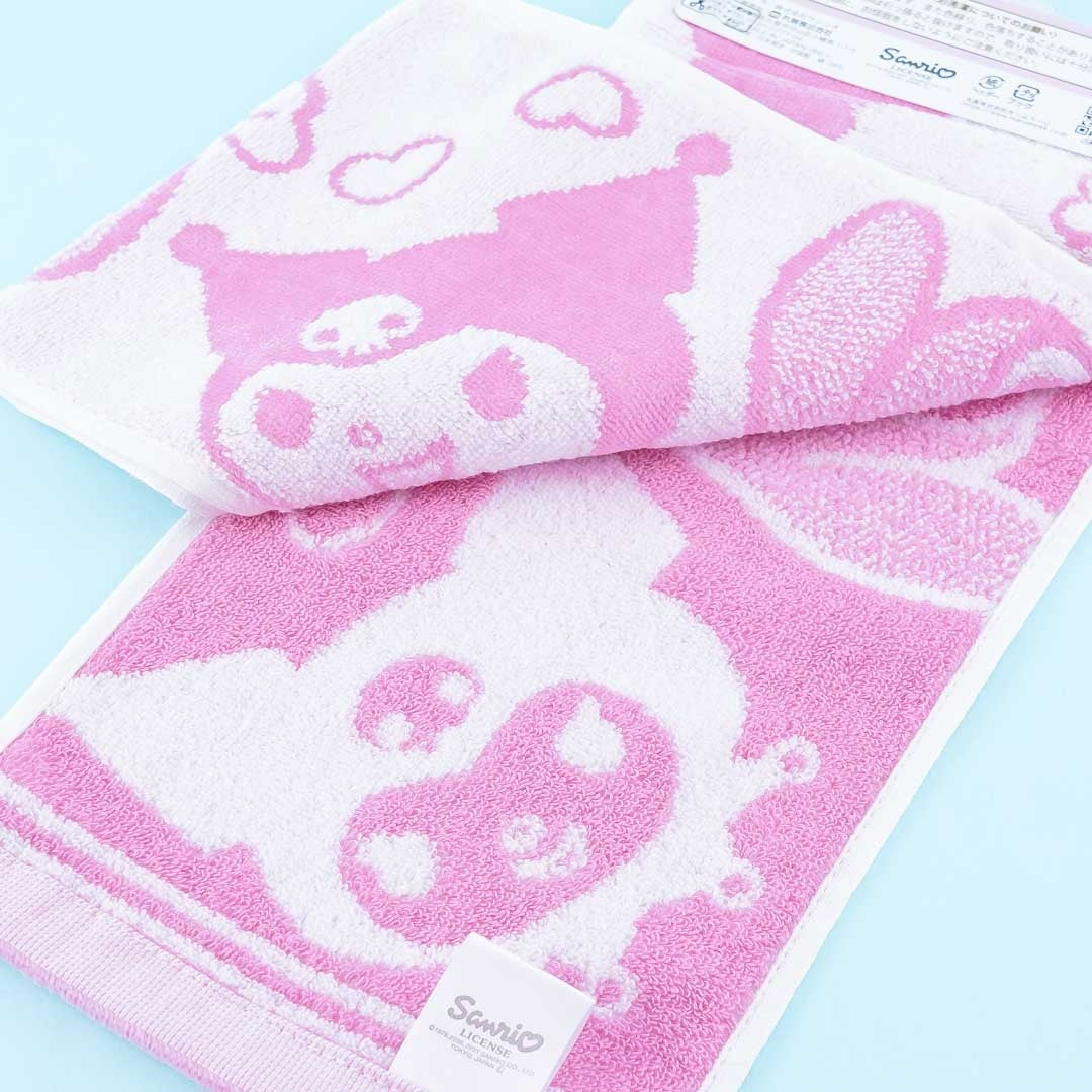 My Melody & Kuromi Hearts Long Bath Towel