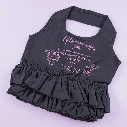 Kuromi Glittery Dream Ruffled Tote Bag