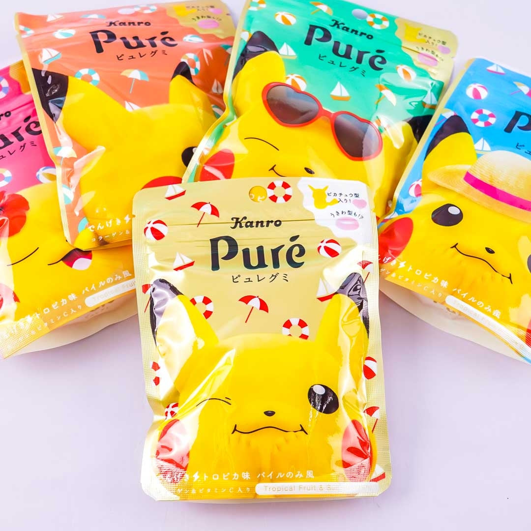 Kanro Puré Summer Pikachu Gummy - Tropical Fruit & Soda