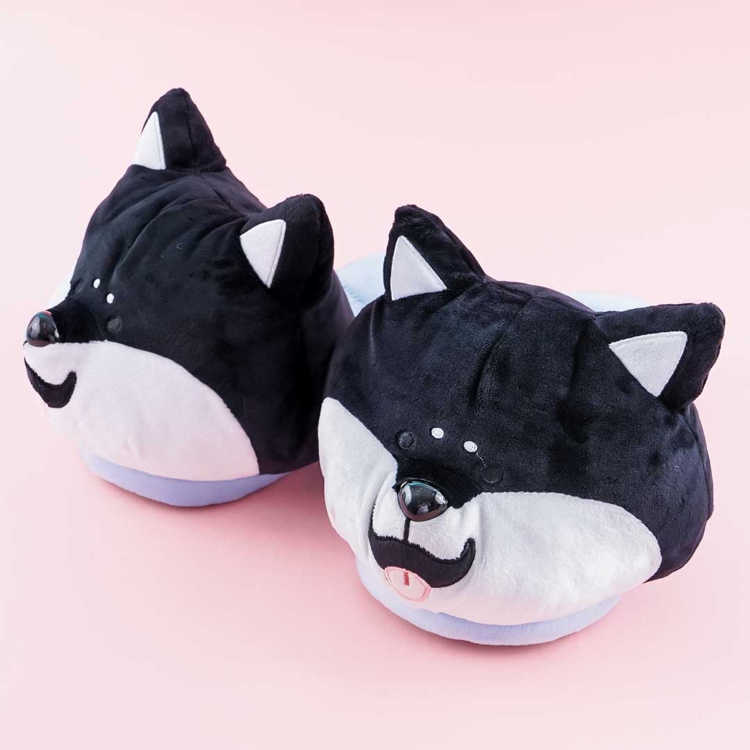 Shibanban Black Shiba Plushie Slippers
