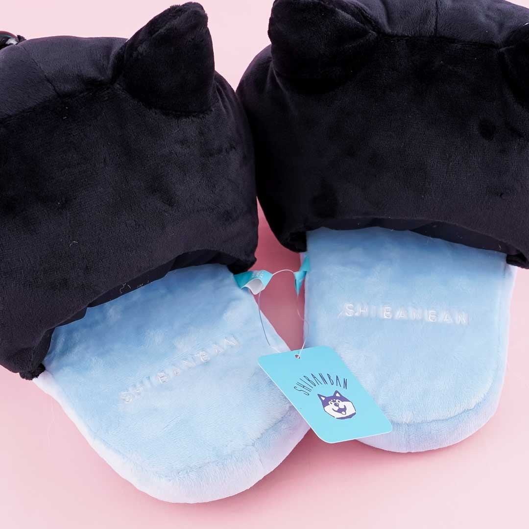 Shibanban Black Shiba Plushie Slippers