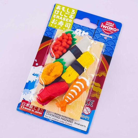 Iwako Sushi Board Puzzle Eraser Set