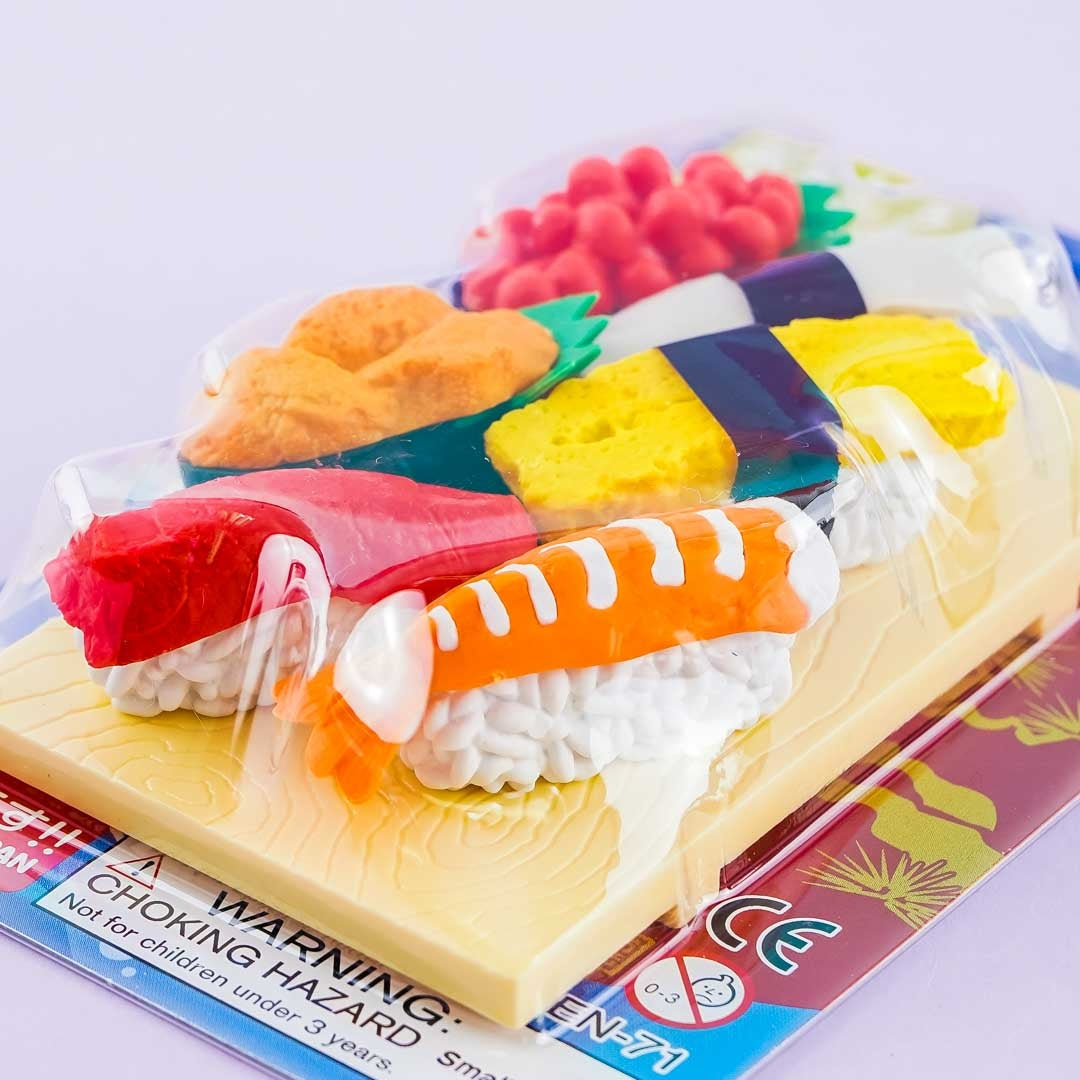 Iwako Sushi Board Puzzle Eraser Set