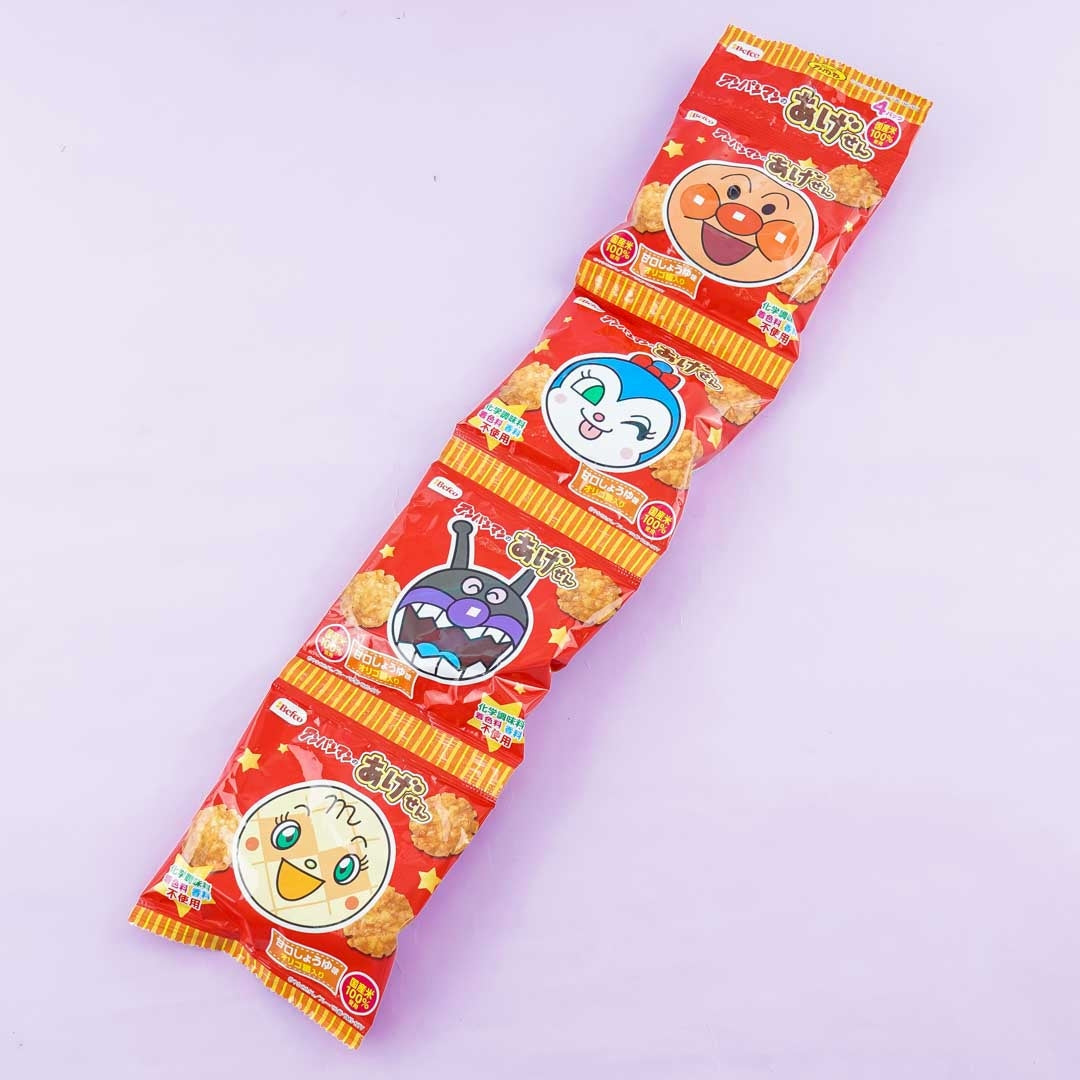 Anpanman Rice Crackers Mini Pack - Soy Sauce - 4 pcs